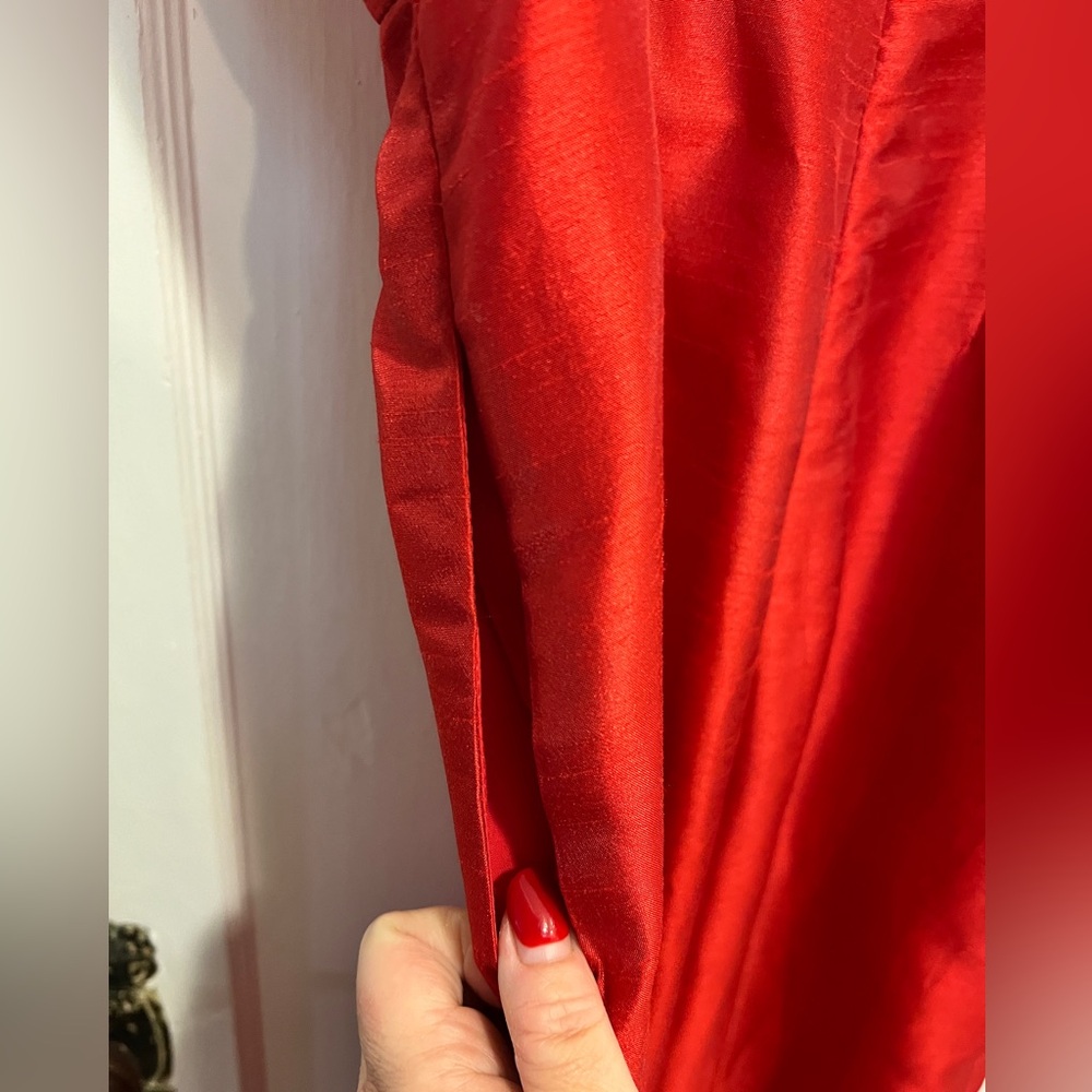 HUTCH Wide-Leg Jumpsuit Bow Straps Red & Fuchsia Bustier Top Anthropologie - Picture 11 of 13